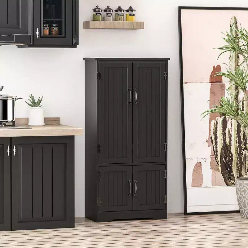 Meuble de rangement haut Accent pour cuisine avec étagères réglables et 2 portes basses