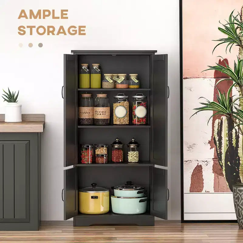Meuble de rangement haut Accent pour cuisine avec étagères réglables et 2 portes basses