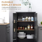 Meuble de rangement haut Accent pour cuisine avec étagères réglables et 2 portes basses