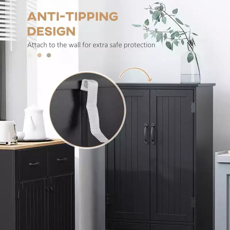 Meuble de rangement haut Accent pour cuisine avec étagères réglables et 2 portes basses