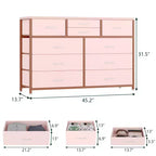 Tiroirs de rangement, commode 10 tiroirs, meuble TV moderne, espace de rangement spacieux, convient pour la chambre à coucher, le couloir, l'entrée
