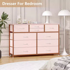 Tiroirs de rangement, commode 10 tiroirs, meuble TV moderne, espace de rangement spacieux, convient pour la chambre à coucher, le couloir, l'entrée