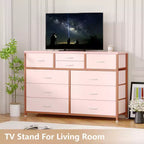 Tiroirs de rangement, commode 10 tiroirs, meuble TV moderne, espace de rangement spacieux, convient pour la chambre à coucher, le couloir, l'entrée