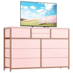 Tiroirs de rangement, commode 10 tiroirs, meuble TV moderne, espace de rangement spacieux, convient pour la chambre à coucher, le couloir, l'entrée