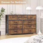 Tiroirs de rangement, commode 10 tiroirs, meuble TV moderne, espace de rangement spacieux, convient pour la chambre à coucher, le couloir, l'entrée