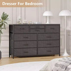 Tiroirs de rangement, commode 10 tiroirs, meuble TV moderne, espace de rangement spacieux, convient pour la chambre à coucher, le couloir, l'entrée