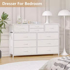 Tiroirs de rangement, commode 10 tiroirs, meuble TV moderne, espace de rangement spacieux, convient pour la chambre à coucher, le couloir, l'entrée
