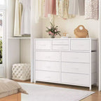 Tiroirs de rangement, commode 10 tiroirs, meuble TV moderne, espace de rangement spacieux, convient pour la chambre à coucher, le couloir, l'entrée