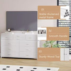 Tiroirs de rangement, commode 10 tiroirs, meuble TV moderne, espace de rangement spacieux, convient pour la chambre à coucher, le couloir, l'entrée