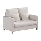 Compact 52 Teddy Fabric Loveseat, Tool-Free Assembly Accent Chair & Sofa for Small Spaces, Apartment Living Room & Bedroom