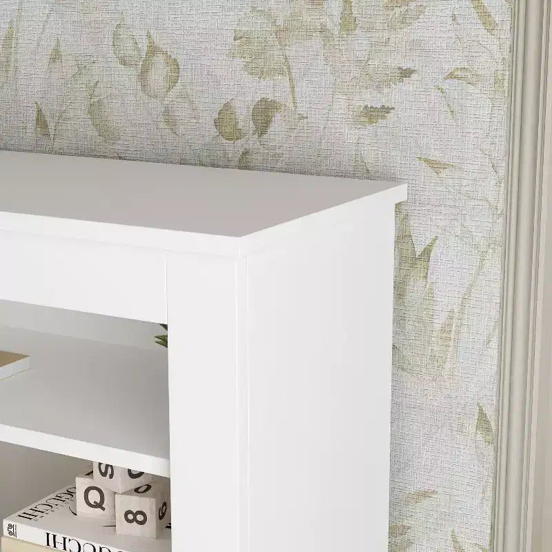 Tête de lit Famapy blanche taille double/grand lit, lumières LED contrôlées par application, étagères réglables, solution de rangement intelligente pour chambre à coucher