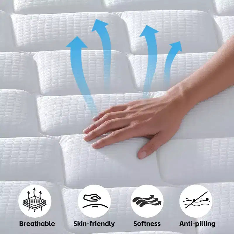 Matelas Okak Medium Ferme avec Mousse à Mémoire de Forme, Matelas Hybride avec Ressorts Ensachés, Matelas en Boîte pour Maison, Hôtel, Appartement