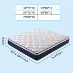 Matelas Okak Medium Ferme avec Mousse à Mémoire de Forme, Matelas Hybride avec Ressorts Ensachés, Matelas en Boîte pour Maison, Hôtel, Appartement