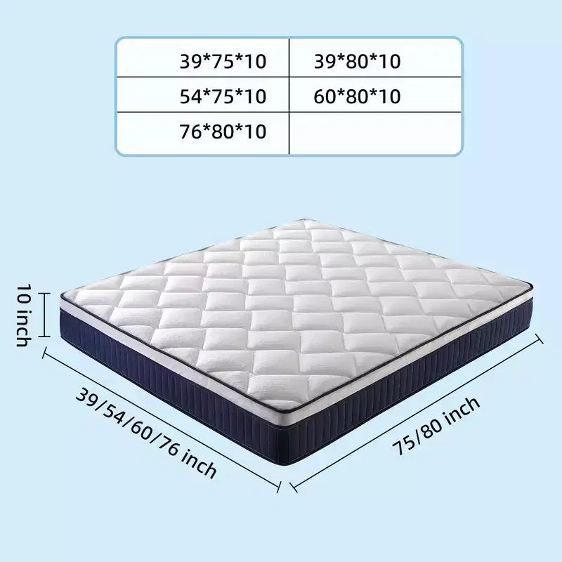 Matelas Okak Medium Ferme avec Mousse à Mémoire de Forme, Matelas Hybride avec Ressorts Ensachés, Matelas en Boîte pour Maison, Hôtel, Appartement