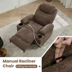 Fauteuils inclinables pivotants surdimensionnés GUSTOWAVE avec massage et chaleur, fauteuil inclinable à bascule en tissu pour salon et chambre d'enfant.