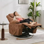 Fauteuils inclinables pivotants surdimensionnés GUSTOWAVE avec massage et chaleur, fauteuil inclinable à bascule en tissu pour salon et chambre d'enfant.