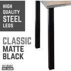 Bureau en bois massif gris Riverstone Skyline Pipe Decor avec pieds surélevés de 71 cm