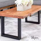 Pieds de table basse ou d'appoint Skyline carrés en métal noir mat de 45,72 cm de Pipe Decor - Paquet de 2