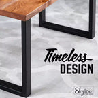 Pieds de table basse ou d'appoint Skyline carrés en métal noir mat de 45,72 cm de Pipe Decor - Paquet de 2