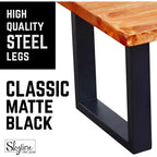 Pieds de table basse ou d'appoint Skyline carrés en métal noir mat de 45,72 cm de Pipe Decor - Paquet de 2