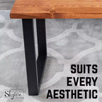 Pieds de table basse ou d'appoint Skyline carrés en métal noir mat de 45,72 cm de Pipe Decor - Paquet de 2