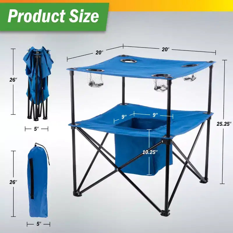 Table de camping pliante à 2 niveaux Wakeman Outdoors