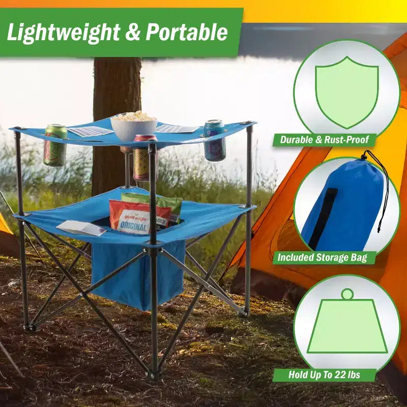 Table de camping pliante à 2 niveaux Wakeman Outdoors