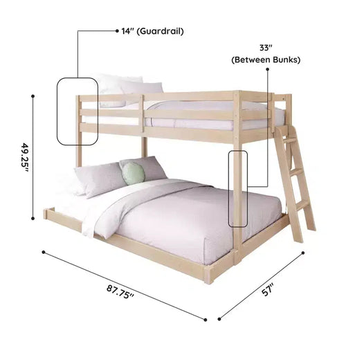 Lit superposé bas pour matelas simple/double Bear Plywood
