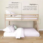 Lit superposé bas pour matelas simple/double Bear Plywood