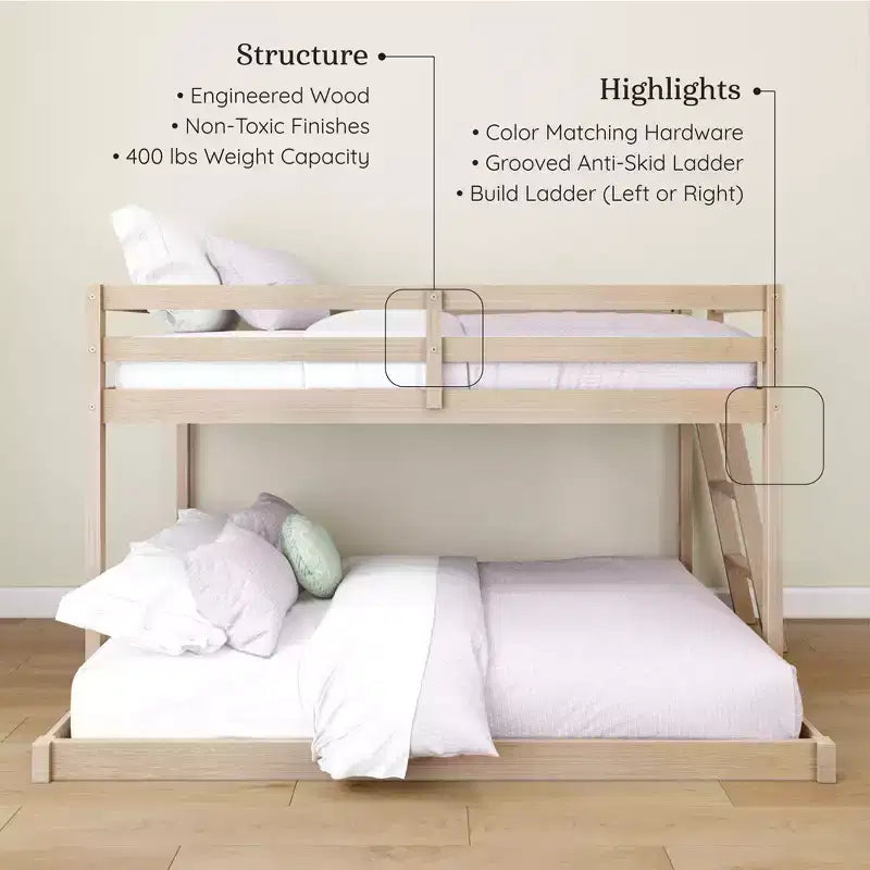 Lit superposé bas pour matelas simple/double Bear Plywood