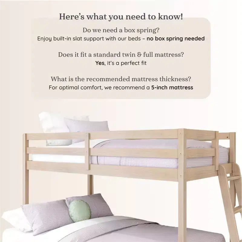 Lit superposé bas pour matelas simple/double Bear Plywood