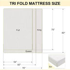 Soldes Dyonery ! Matelas en mousse à mémoire de forme 6 po (15 cm) à trois volets, matelas pliant portable avec housse lavable