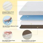 Soldes Dyonery ! Matelas en mousse à mémoire de forme 6 po (15 cm) à trois volets, matelas pliant portable avec housse lavable