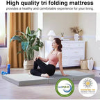 Soldes Dyonery ! Matelas en mousse à mémoire de forme 6 po (15 cm) à trois volets, matelas pliant portable avec housse lavable
