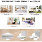 Soldes Dyonery ! Matelas en mousse à mémoire de forme 6 po (15 cm) à trois volets, matelas pliant portable avec housse lavable