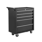COZONY Servante d'atelier à 5 tiroirs, armoire de rangement à outils verrouillable avec roues et tapis de tiroir pour garage et atelier