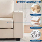 COZONY 90 Canapé nuage surdimensionné, Chenille Mid-Century, Assise profonde, Canapé sans assemblage avec ports USB, Poches latérales