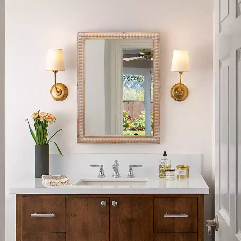GDFStudio Moreno Farmhouse Wooden Decorative Rectangular Wall Mirror