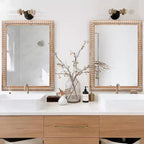 Miroir mural décoratif rectangulaire en bois Moreno Farmhouse de GDFStudio