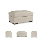 Signature Design by Ashley Treasure Trove – Pouf en cuir assorti, style contemporain, couleur amande
