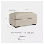 Signature Design by Ashley Treasure Trove – Pouf en cuir assorti, style contemporain, couleur amande