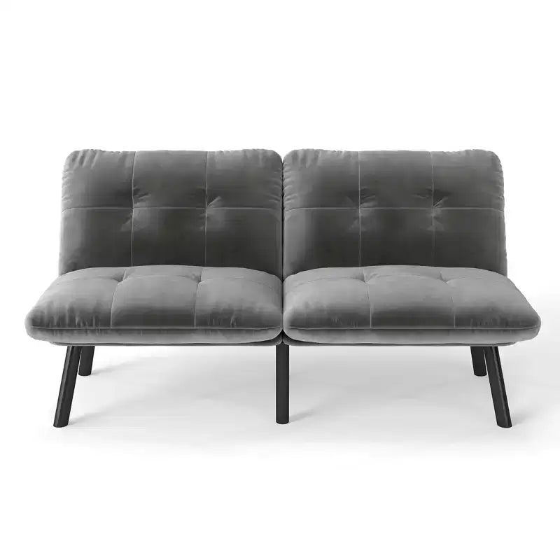 Canapé moderne convertible pliant MAYEERTY deux places pour petit espace de salon, gris