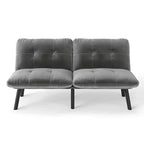 Canapé moderne convertible pliant MAYEERTY deux places pour petit espace de salon, gris