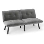 Canapé moderne convertible pliant MAYEERTY deux places pour petit espace de salon, gris