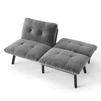 Canapé moderne convertible pliant MAYEERTY deux places pour petit espace de salon, gris