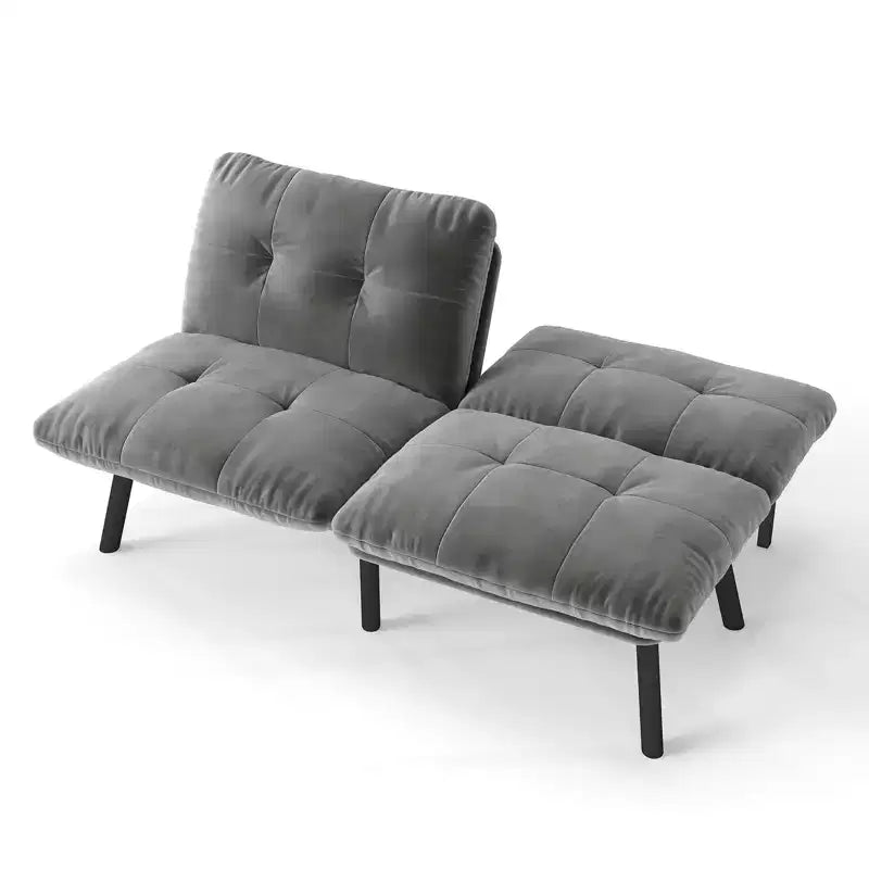 Canapé moderne convertible pliant MAYEERTY deux places pour petit espace de salon, gris