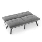 Canapé moderne convertible pliant MAYEERTY deux places pour petit espace de salon, gris