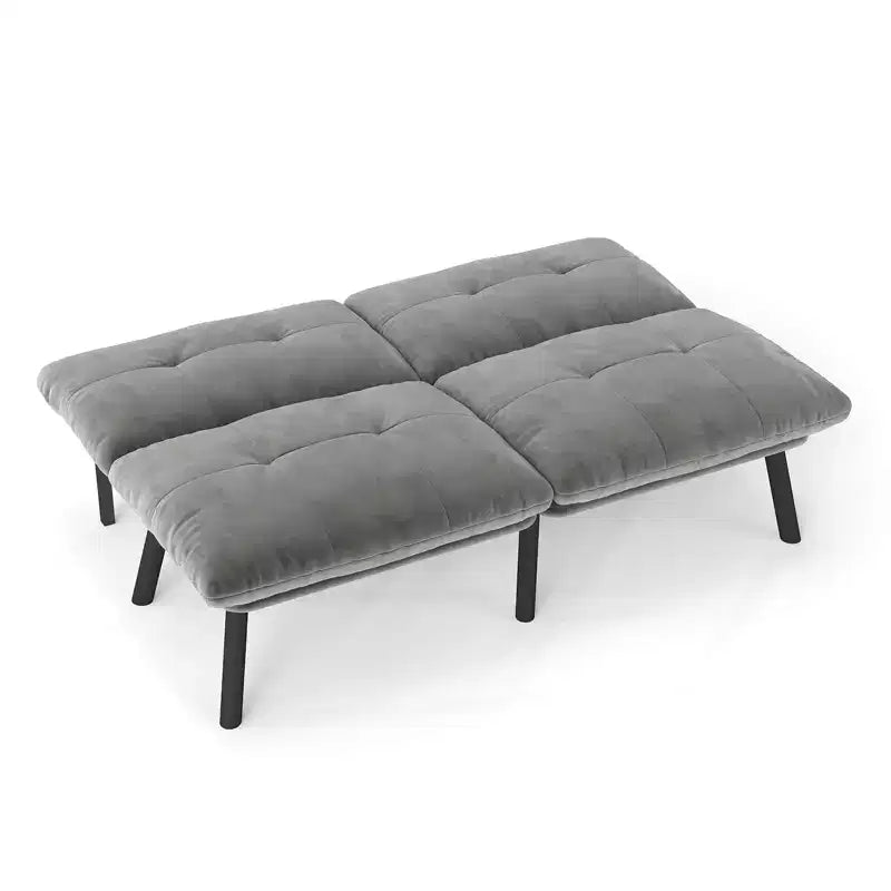 Canapé moderne convertible pliant MAYEERTY deux places pour petit espace de salon, gris
