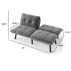 Canapé moderne convertible pliant MAYEERTY deux places pour petit espace de salon, gris