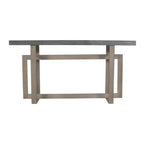 Console-buffet Royal Hampton Artisan de 59 po avec base géométrique entrelacée